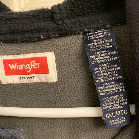 Big Men’s 4x Wrangler Jacket Navy Blue - Picture 2 of 8